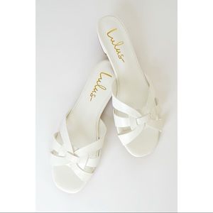 Lulus Caitlin White Slide Sandals Size 8